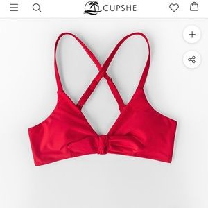 Cupshe red floral bathing suit